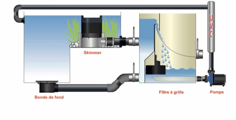 Groupe de filtration pour piscine naturelle avec traitement UV-C